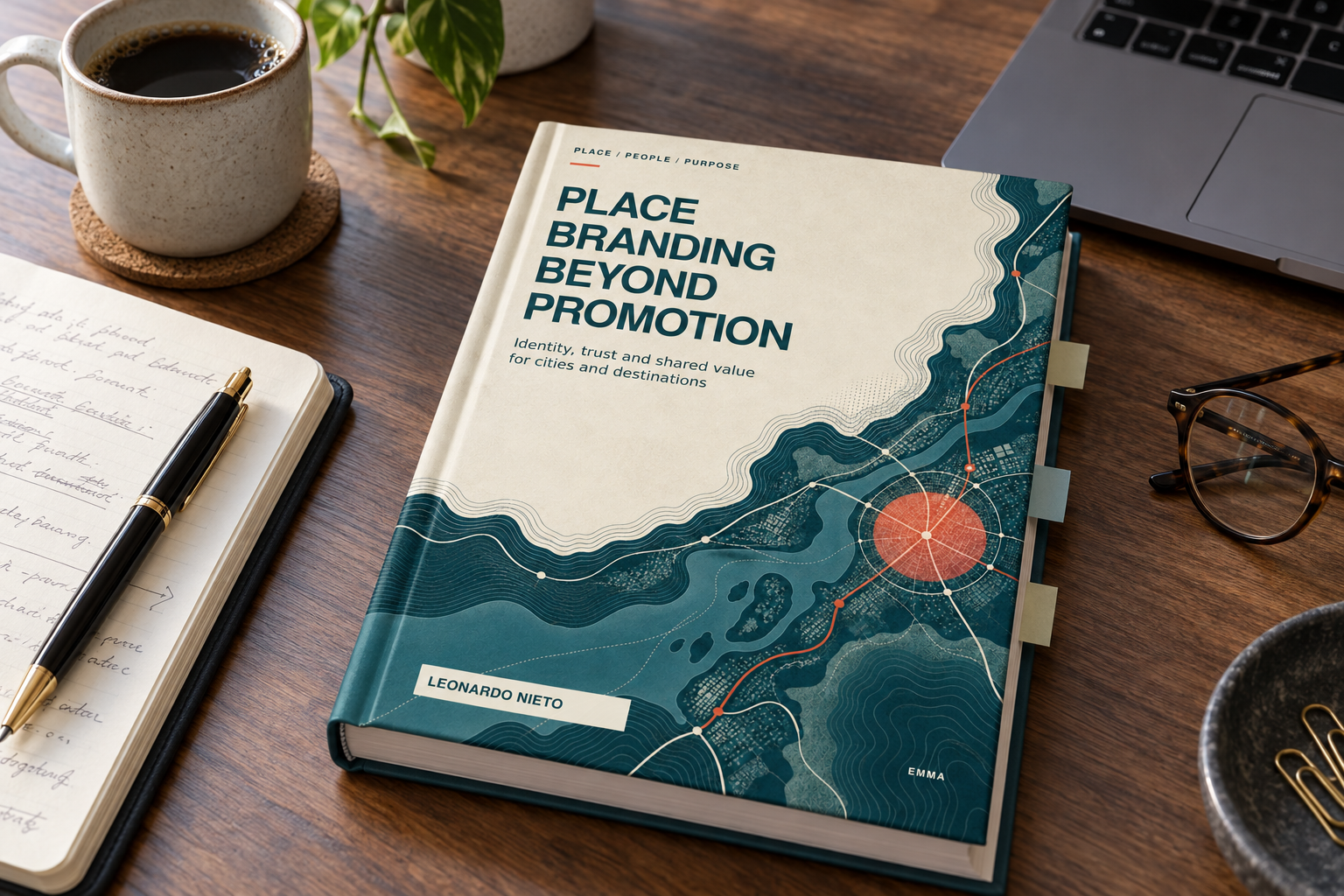 Presentación de la portada de Place Branding Beyond Promotion, de Leonardo Nieto