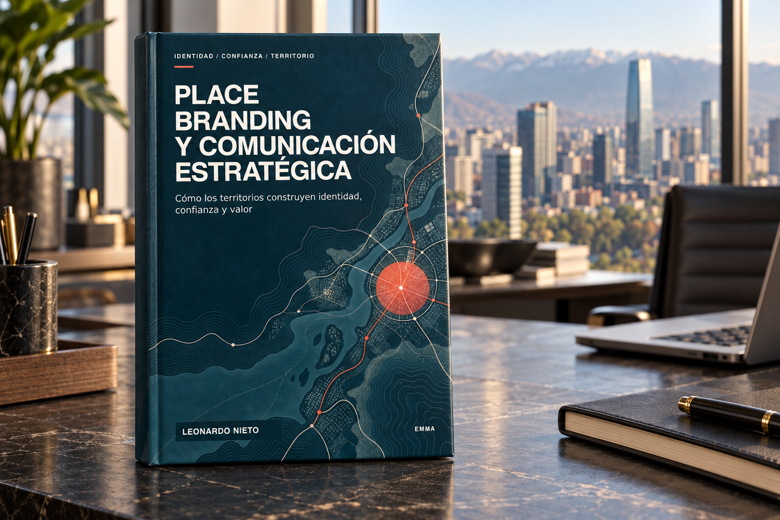 Presentación de la portada de Place Branding y Comunicación Estratégica, de Leonardo Nieto